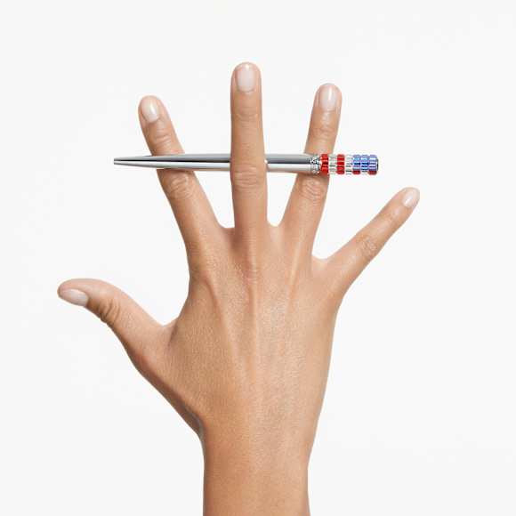Stylo à bille, Rouge et bleu, Métal chromé - Swarovski, 5673193
