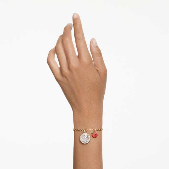 Pulsera I LOVE NY, Roja, Baño tono oro - Swarovski, 5678704
