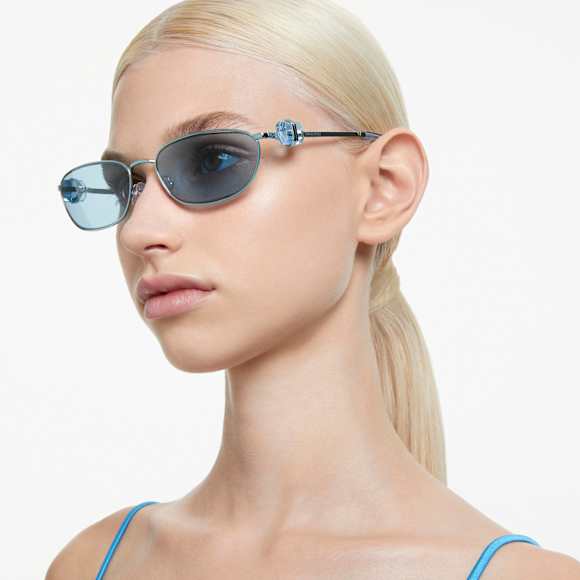 Sonnenbrille, Ovale Form, SK7010, Blau - Swarovski, 5679530