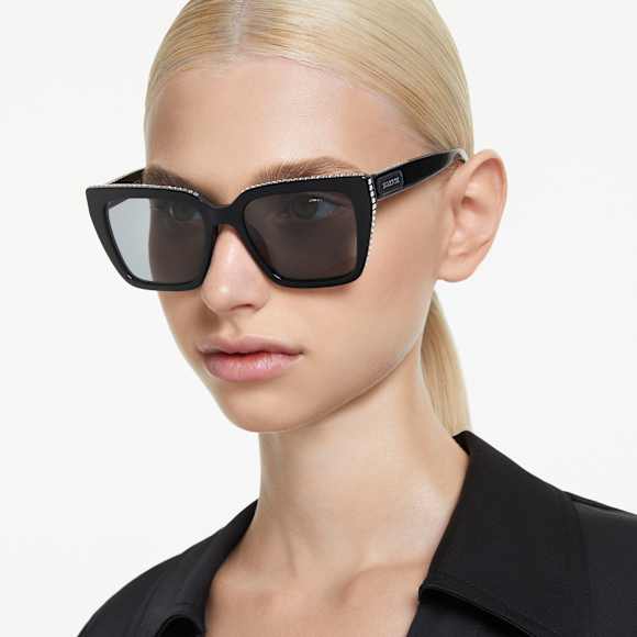 Sunglasses, Square shape, SK6013, Black - Swarovski, 5679551