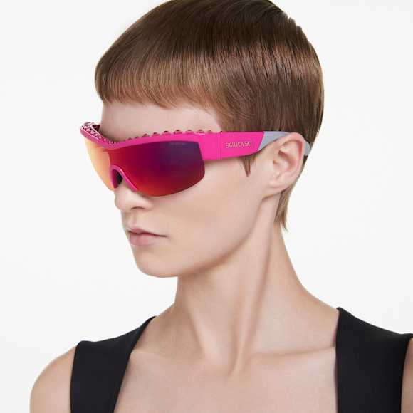 Sonnenbrille, Maskenform, SK1126, Rosa - Swarovski, 5679555
