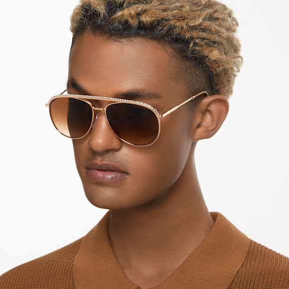 Sunglasses, Pilot shape, SK7005, Brown - Swarovski, 5679666