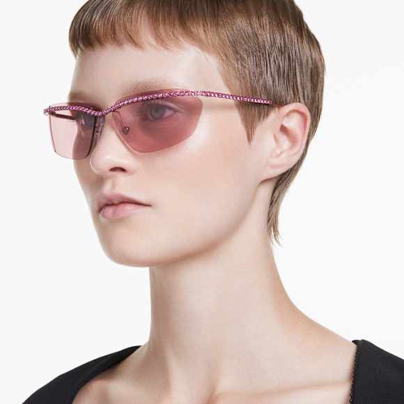 Lunettes de soleil, Forme rectangulaire, SK7001, Roses - Swarovski, 5679902