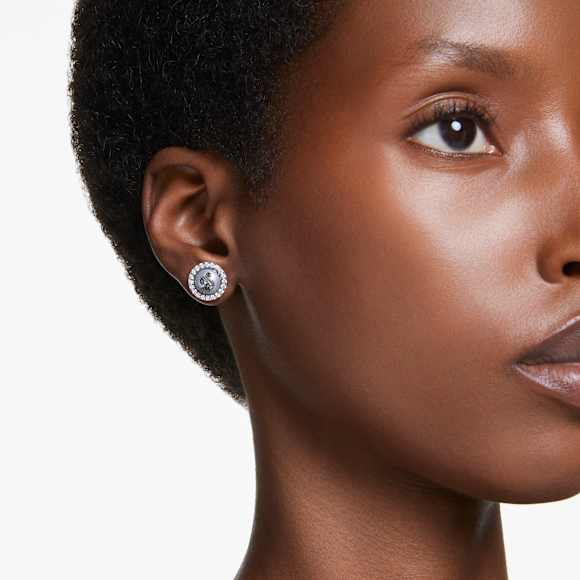 Swarovski Swan スタッドピアス, クリスタル・パール, スワン, グレー, ルテニウム・プレーティング - Swarovski, 5680848