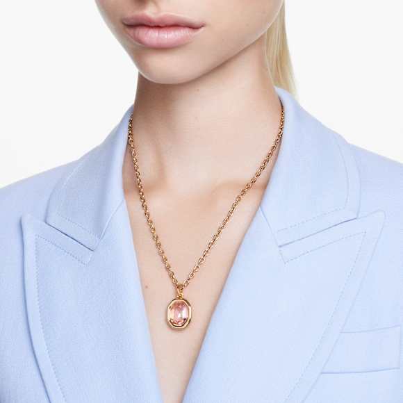 Imber pendant, Octagon cut, Pink, Gold-tone plated - Swarovski, 5682531