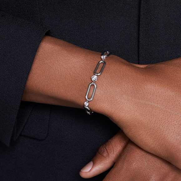 Constella bracelet, White, Rhodium plated - Swarovski, 5683353
