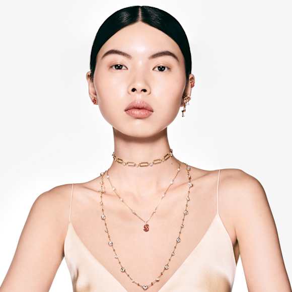 Constella Halskette, Weiß, Goldlegierungsschicht - Swarovski, 5683354