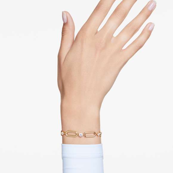 Pulsera Constella, Blanca, Baño tono oro - Swarovski, 5683359