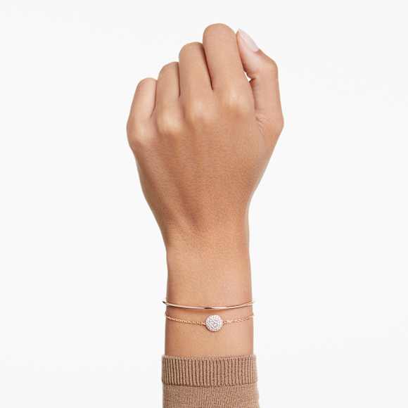 Meteora bangle, White, Rose gold-tone plated - Swarovski, 5683452