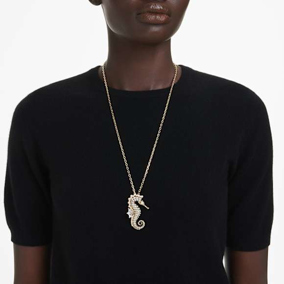 Pandantiv Idyllia, Perle de cristal, Cal de mare, Roz, Lăcuit roz - Swarovski, 5684233
