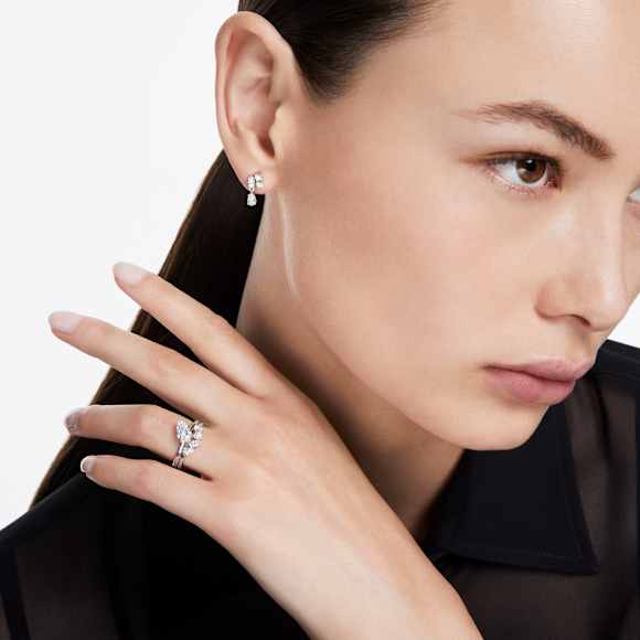 Galaxy ring, Set (2), Lab-grown diamonds 1.4 ct tw, Mixed shapes, 14K white gold - Swarovski, 5684697