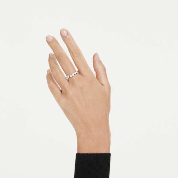 Galaxy Yüzük, Laboratuvarda üretilmiş elmaslar 1 karat toplam ağırlık, Karışık şekiller, 14k beyaz altın - Swarovski, 5684718
