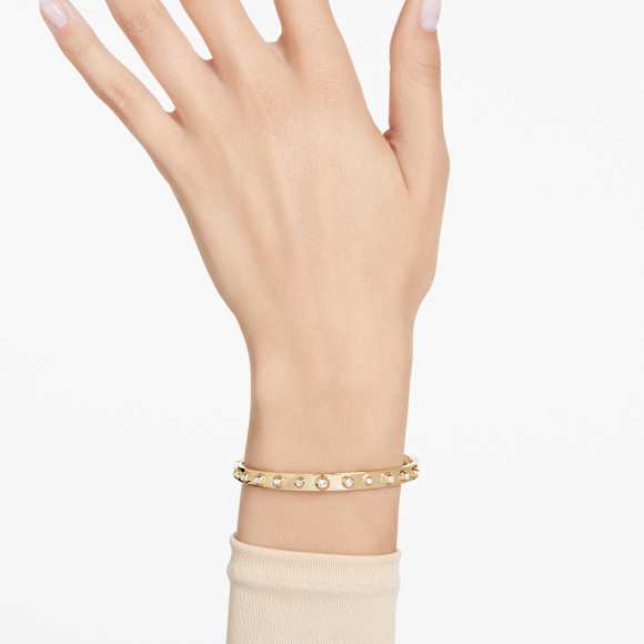 Numina Armreif, Gemischte Rundschliffe, Weiß, 18K Goldbeschichtet - Swarovski, 5686948