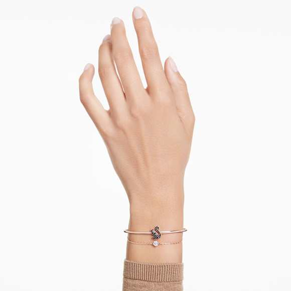 Swan กำไล, หงส์, ดำ, ตกแต่งผิวด้วยโรสโกลด์ 18K - Swarovski, 5688248