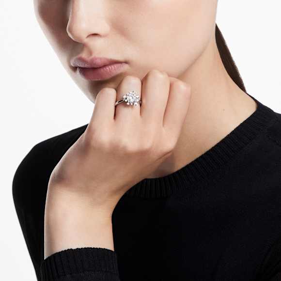 Galaxy ring, Lab-grown diamonds 2 ct tw, Round shape, 18K white gold - Swarovski, 5688862