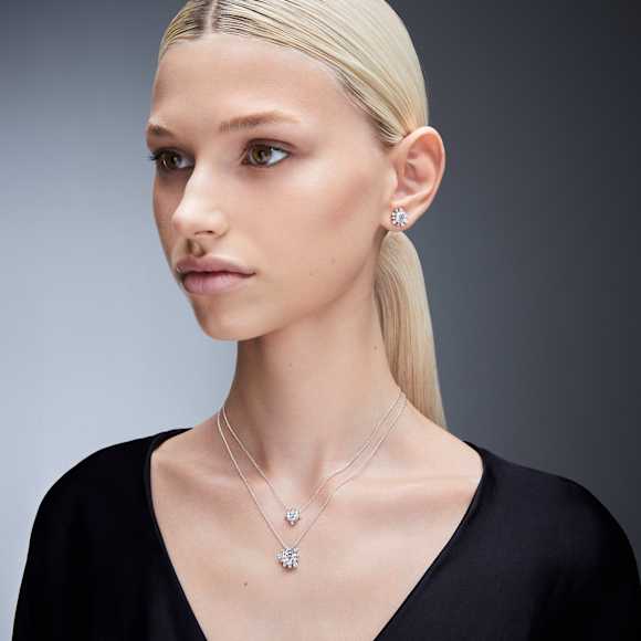 Galaxy pendant, Lab-grown diamonds 2 ct tw, Round shape, 18K white gold - Swarovski, 5688868