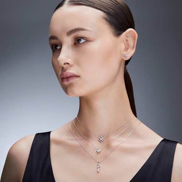 Galaxy bedugós fülbevaló, Laboratóriumi gyémántok 0,5 ct tw, Kerek, 18K fehérarany - Swarovski, 5688876