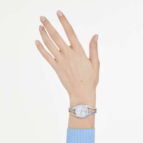 Hyperbola karpereces óra, Svájci gyártmány, Ezüstszínű, Rozsdamentes acél - Swarovski, 5689432