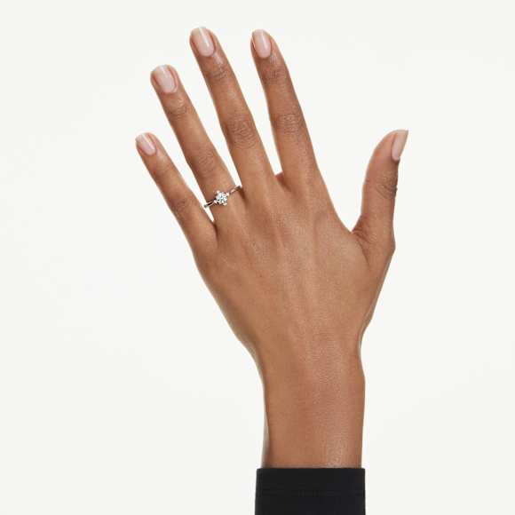Galaxy Yüzük, Laboratuvarda üretilmiş elmaslar 0,5 karat toplam ağırlık, Yuvarlak şekil, 18k beyaz altın - Swarovski, 5690386