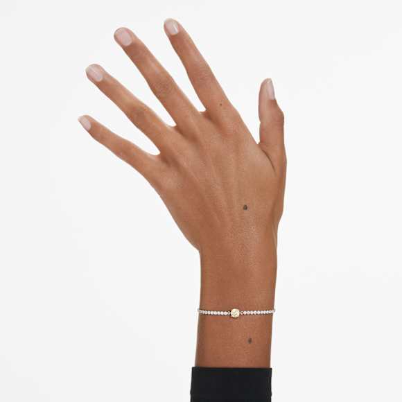 Matrix Tennis Armband, Verschiedene Schliffe, Gelb, Rhodiniert - Swarovski, 5690694