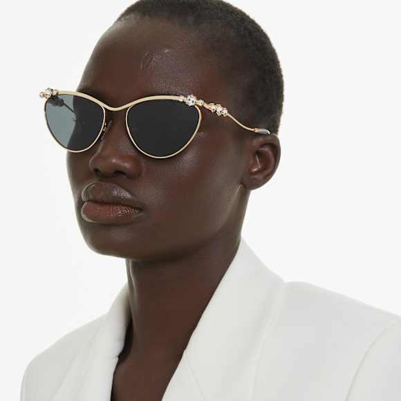 Sunglasses, Oval shape, SK7017, Gold tone - Swarovski, 5691647