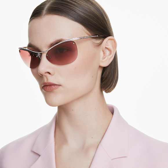 Ochelari de soare, Formă ovală, SK7018, Roz - Swarovski, 5691654