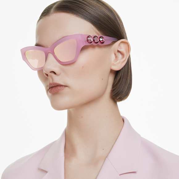 Sunglasses, Cat-eye shape, Pink - Swarovski, 5691697