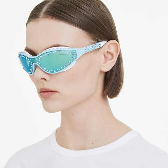 Sunglasses, Swimming shape, Blue - Swarovski, 5691732