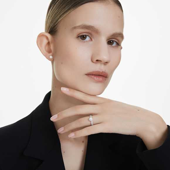 Eternity ハローソリテールリング, ラボラトリー・グロウン・ダイヤモンド 0.45 ct tw, ラウンドシェイプ, スターリングシルバー - Swarovski, 5697125