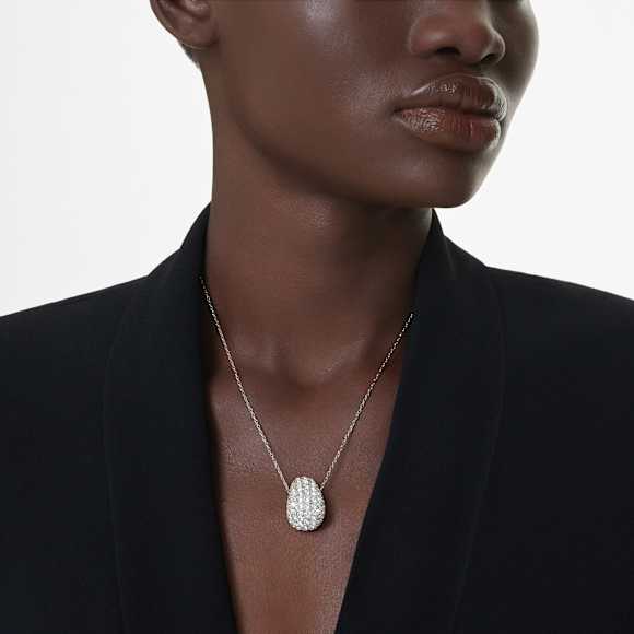 Sublima pendant, Round cut, White, Rhodium plated - Swarovski, 5697190