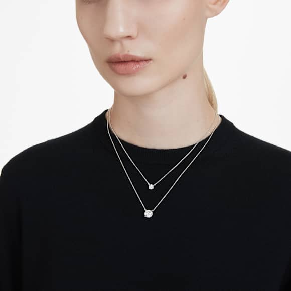 Colgante solitario Eternity, Diamantes creados en laboratorio (peso total de 2 quilate), Forma redonda, Oro blanco de 18 quilates - Swarovski, 5697766