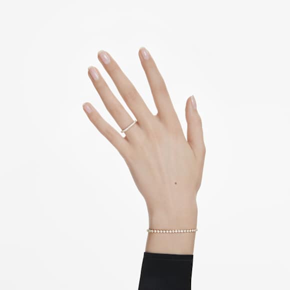 Eternity band ring, Lab-grown diamonds 0.4 ct tw, Round shape, 18K yellow gold - Swarovski, 5698344