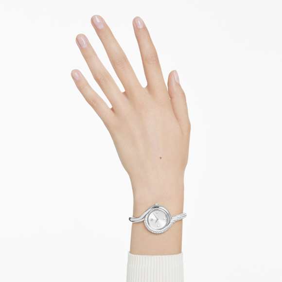 Ρολόι Dextera asymmetric, Swiss Made, Μεταλλικό μπρασελέ, Ασημί τόνος, Ανοξείδωτο ατσάλι - Swarovski, 5700996