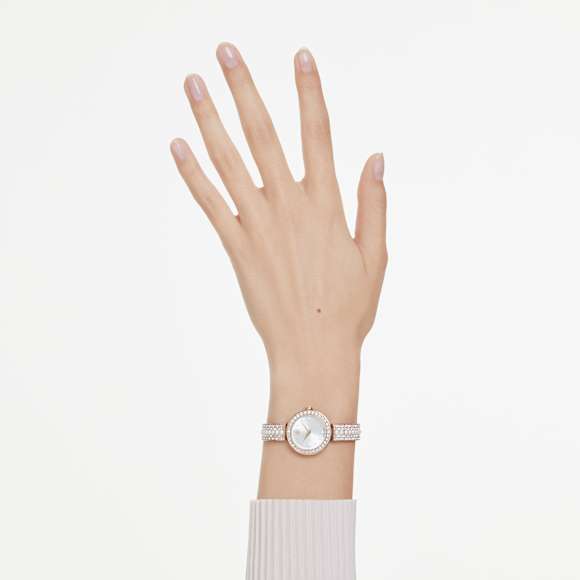 Ρολόι άκαμπτο βραχιόλι Matrix pearl, Swiss Made, Κρυστάλλινο μπρασελέ, Φινίρισμα σε χρυσό σαμπανί τόνο - Swarovski, 5705406