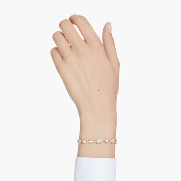 Imber 手鏈, 混合式切割, 白色, 鍍金（金色飾面） - Swarovski, 5705471