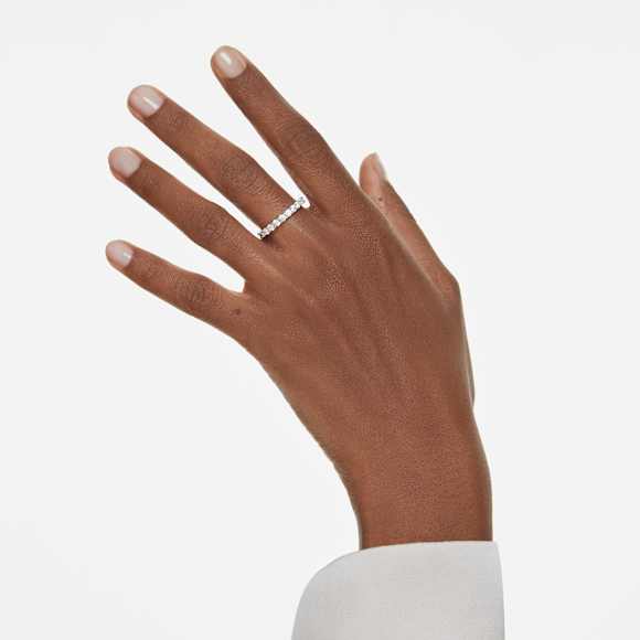 Matrix Vittore Ring, Rundschliff, Weiß, Silberfarbenes Finish - Swarovski, 5705604