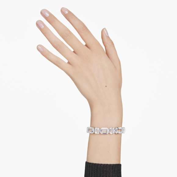 Millenia Tennis bracelet, Octagon cut, White, Rhodium plated - Swarovski, 5705770