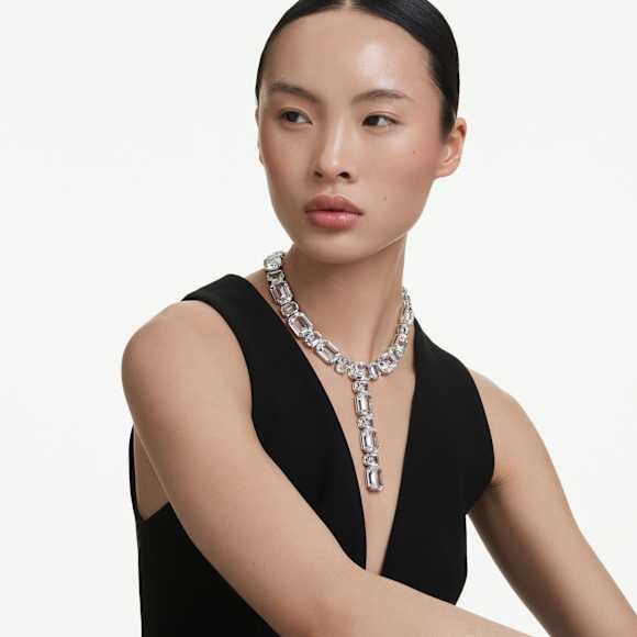 Millenia Halskette, Verschiedene Schliffe, Weiß, Rhodiniert - Swarovski, 5705799