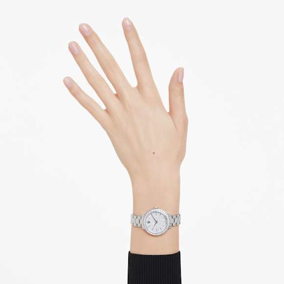 Watch, Swiss Made, Metal bracelet, Silver Tone, Stainless steel - Swarovski, 5706182