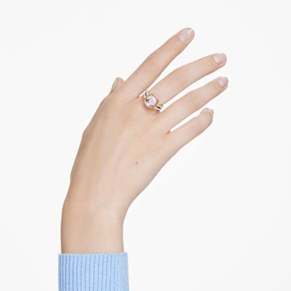Chroma ring, Cushion cut, Multicolored, Gold-tone plated - Swarovski, 5706306