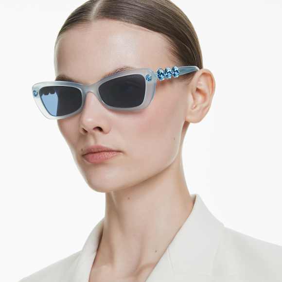 Sunglasses, Butterfly shape, SK6033, Blue - Swarovski, 5706553