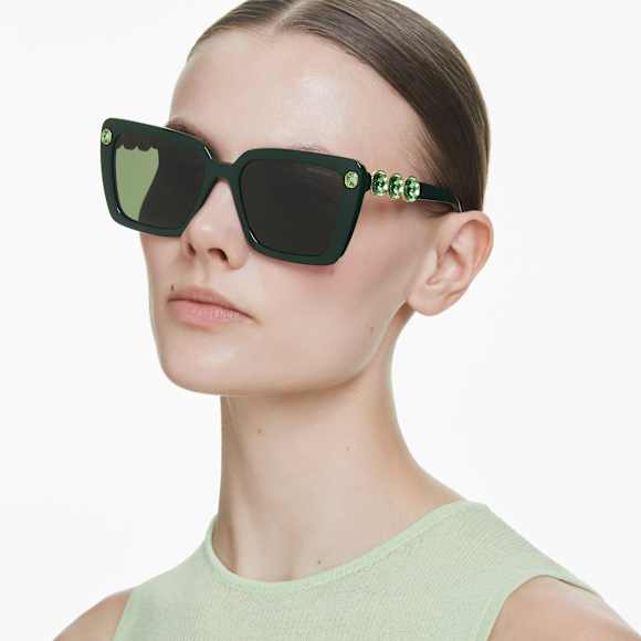 Sonnenbrille, Quadratische Form, SK6032, Grün - Swarovski, 5706555