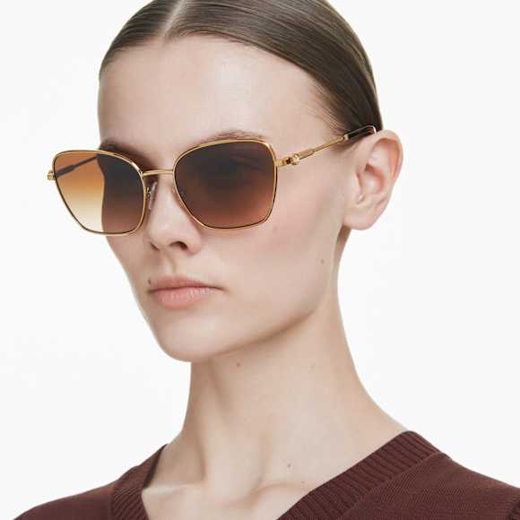 Sunglasses, Square shape, SK7029, Gold tone - Swarovski, 5706557