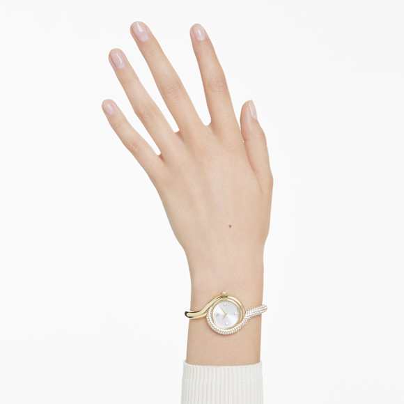 Dextera Asymmetric นาฬิกา, Swiss Made, สร้อยข้อมือโลหะ, โทนสีทอง, เคลือบโทนสีทอง - Swarovski, 5708030