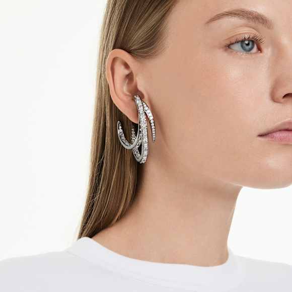 The Vienna Collection Ohrspangen Set (3), Feder, Rutheniert - Swarovski, 5709267