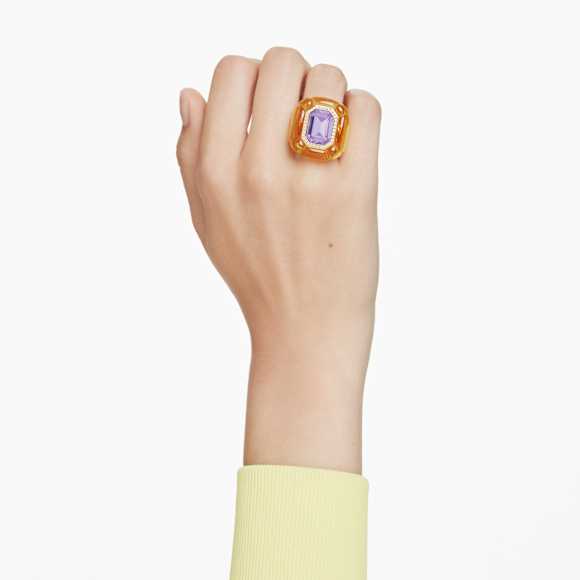 Inel cocktail Dulcis, Tăietură perniță, Pavé, Galben - Swarovski, 5709975