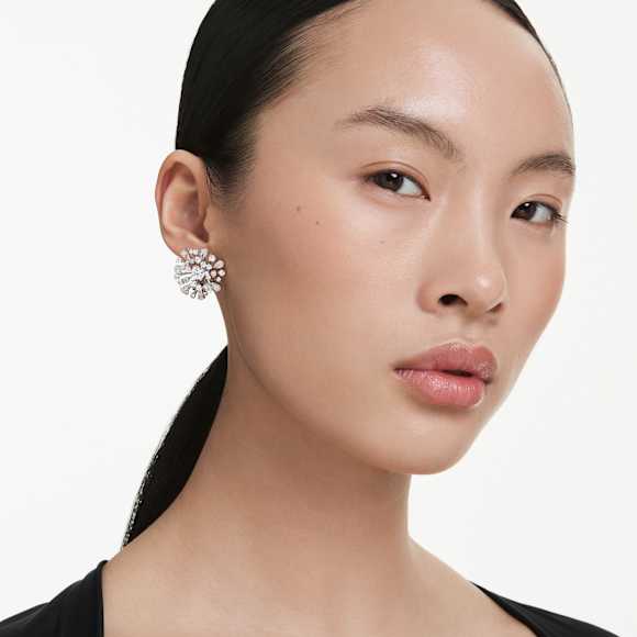 Galaxy stud earrings, Lab-grown diamonds 5.5 ct tw, Mixed shapes, 14K white gold - Swarovski, 5710664