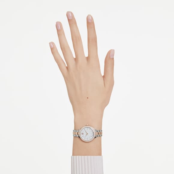 Watch, Swiss Made, Metal bracelet, Silver Tone, Rose gold-tone finish - Swarovski, 5715028