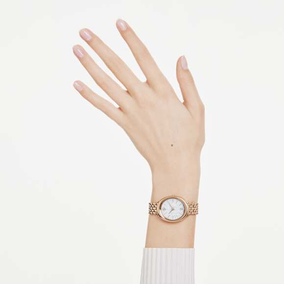 Imber watch, Swiss Made, Metal bracelet, Gold tone, Rose gold-tone finish - Swarovski, 5717532
