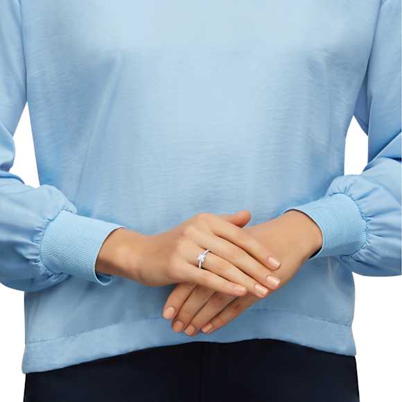 Attract Ring, Pavé, Vit, Rodiumpläterad - Swarovski, 5717553